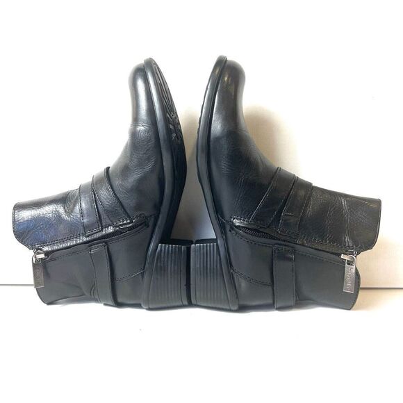bussola Black Leather Classic Buckle Ankle Boots Booties Women’s EU 36 US 6-6.5 - Picture 5 of 13